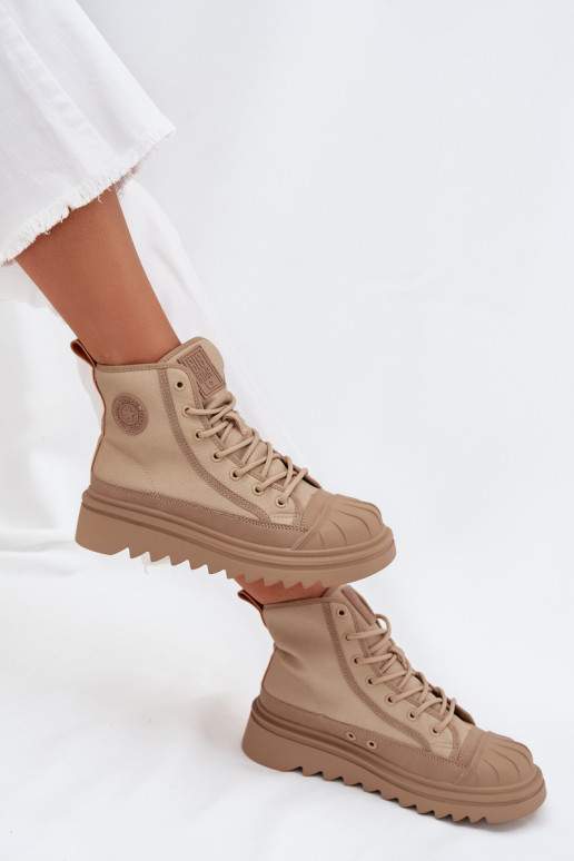 vrijetijdsschoenen met laarzen Dames opInarmen Big Star OO274A356 beige