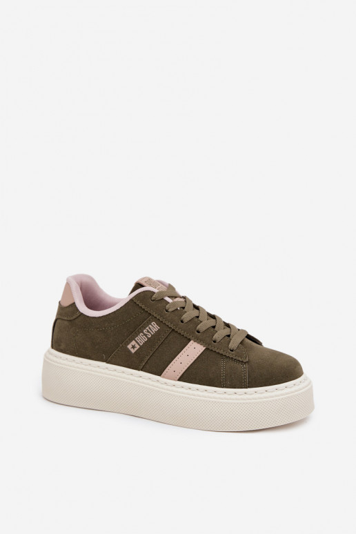 Sneakers model schoenen Dames met platform Big Star SS274349 groene kleur