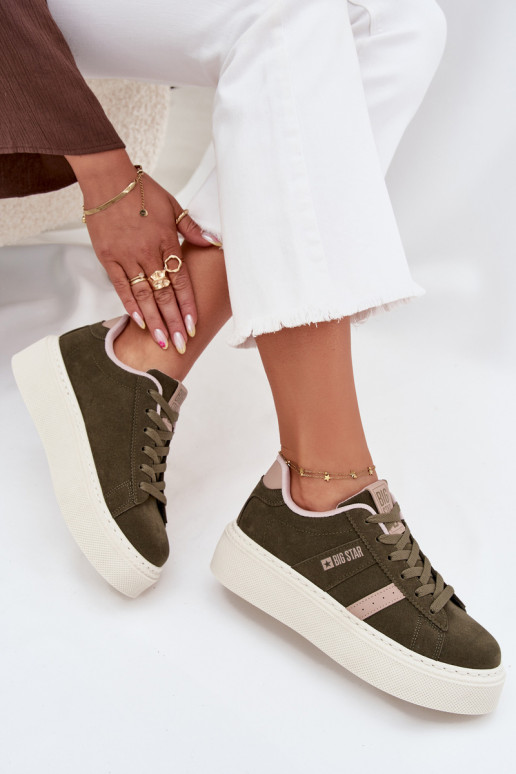 Sneakers model schoenen Dames met platform Big Star SS274349 groene kleur