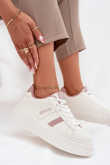 Baskets pour femmes couleur blanc style sneakers avec plateforme Big Star SS274346