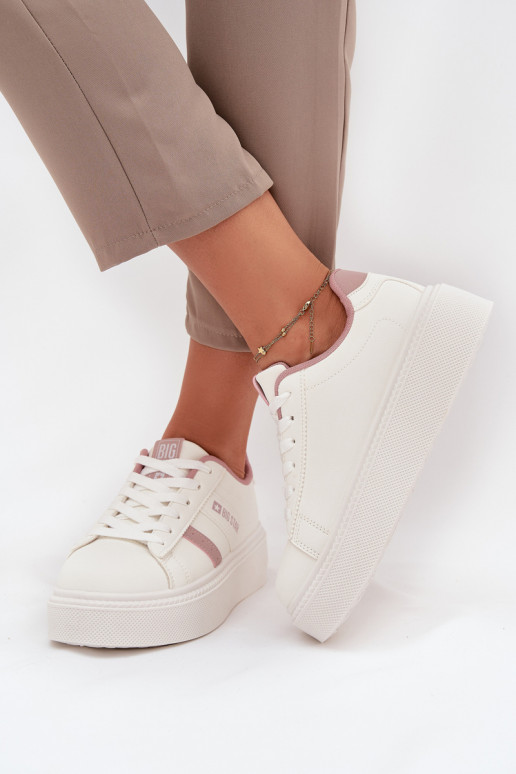 Chaussures modèle baskets Féminin avec une plateforme Big Star SS274346 couleur blanche
