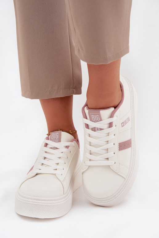 Chaussures modèle baskets Féminin avec une plateforme Big Star SS274346 couleur blanche