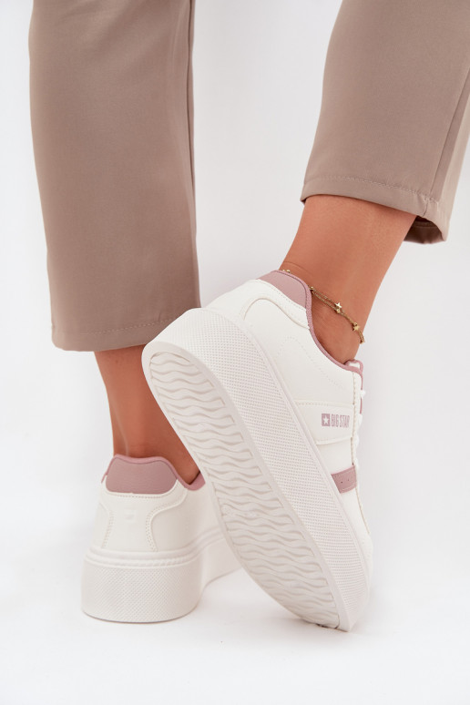Chaussures modèle baskets Féminin avec une plateforme Big Star SS274346 couleur blanche