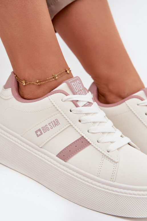 Chaussures modèle baskets Féminin avec une plateforme Big Star SS274346 couleur blanche