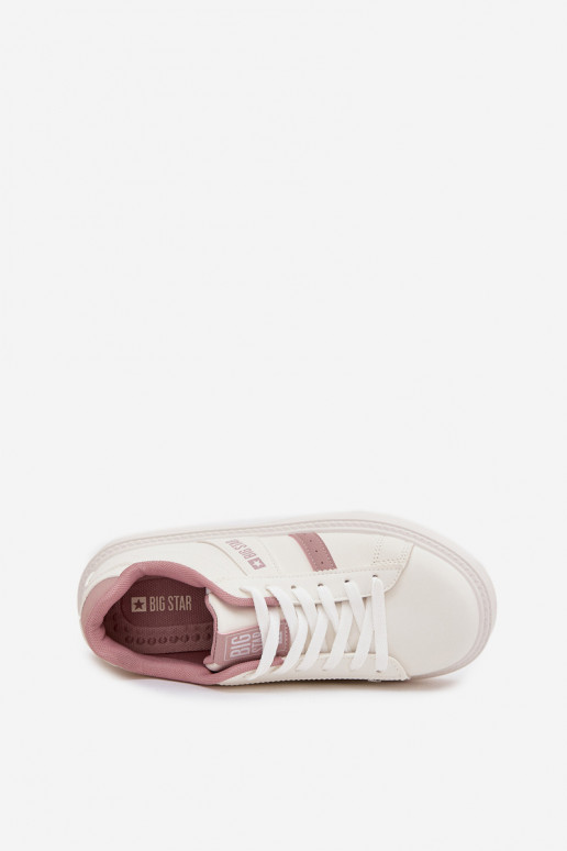 Chaussures modèle baskets Féminin avec une plateforme Big Star SS274346 couleur blanche