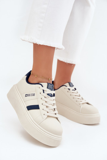 Sneakers model schoenen Dames met platform Big Star SS274347 ivoor 2