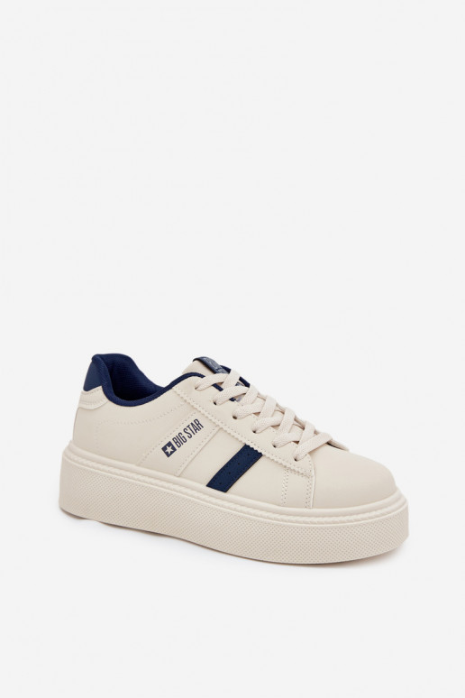 Sneakers model schoenen Dames met platform Big Star SS274347 ivoor Sneakers model schoenen Dames met platform Big Star SS274347 ivoor
