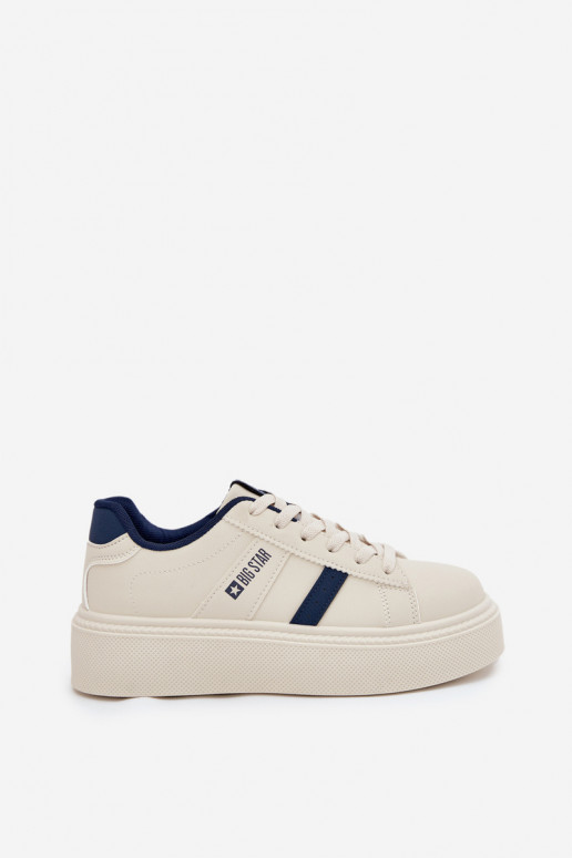 Sneakers model schoenen Dames met platform Big Star SS274347 ivoor Sneakers model schoenen Dames met platform Big Star SS274347 ivoor