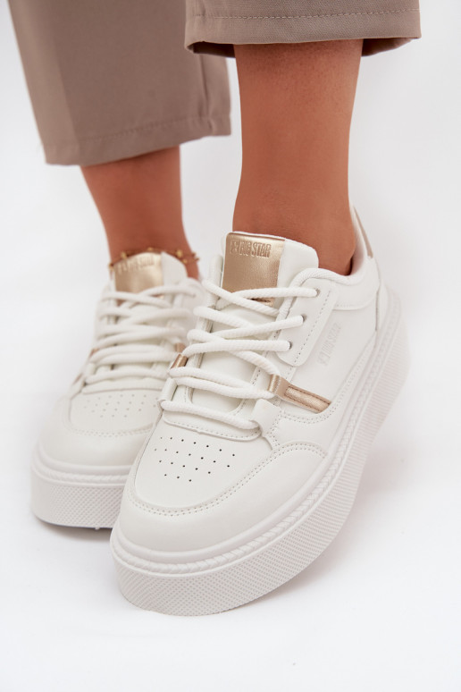 Féminin Chaussures modèle baskets avec une plateforme Big Star SS274359 couleur blanche