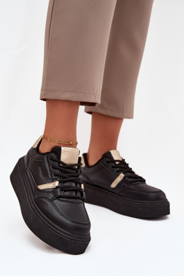 Dames zwarte sneakers stijl schoenen met platform Big Star SS274360 2