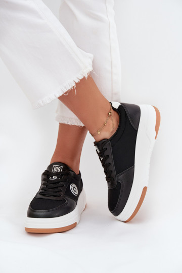 Baskets pour femmes noires style sneakers avec plateforme Big Star RR274573 HI-POLY SYSTEM
