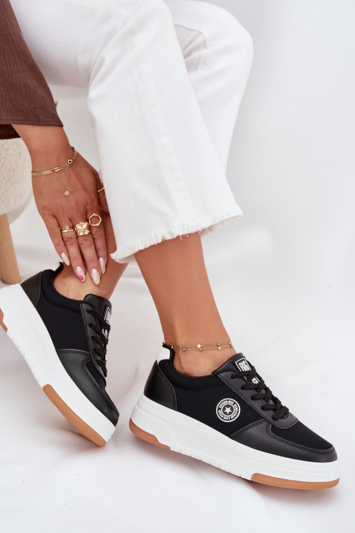 Chaussures modèle baskets Féminin avec une plateforme Big Star RR274573 HI-POLY SYSTEM couleur noire