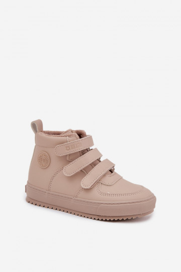 Gevoerde kinders zandkleurige sneakers stijl laarzen met klittenbandsluitingen Big Star SS374072