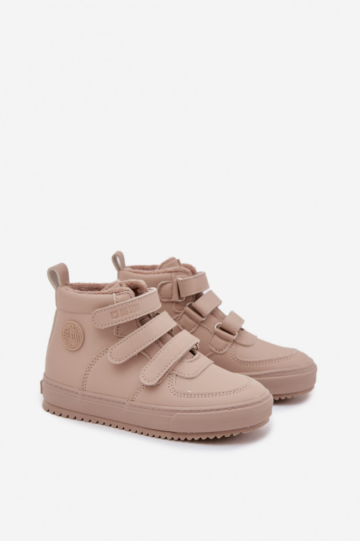 opInarmen Sneakers model laarzen Kinderen met zelfklevende bevestigingsmiddelen Big Star SS374072 beige
