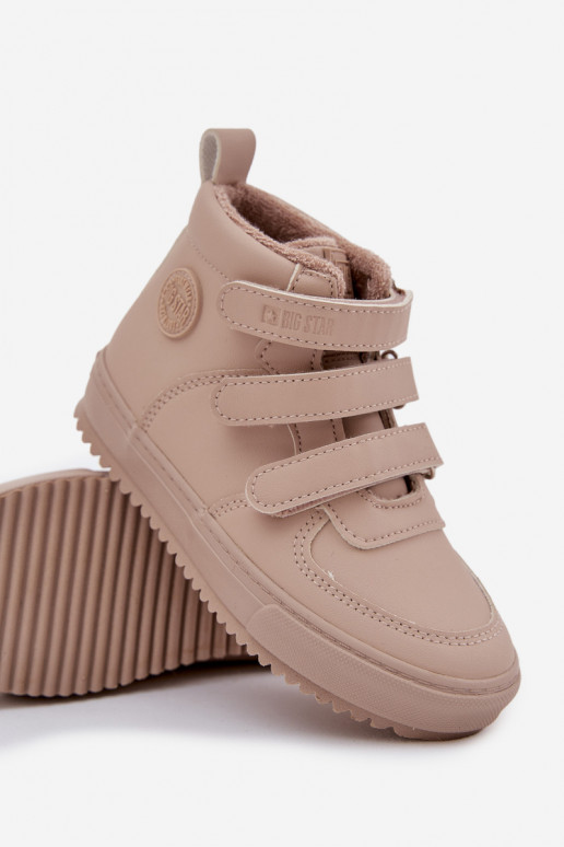 opInarmen Sneakers model laarzen Kinderen met zelfklevende bevestigingsmiddelen Big Star SS374072 beige