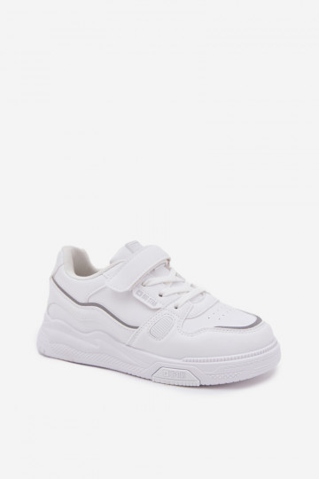 Kinderen witte sneakers stijl schoenen met klittenbandsluitingen Big Star SS374042