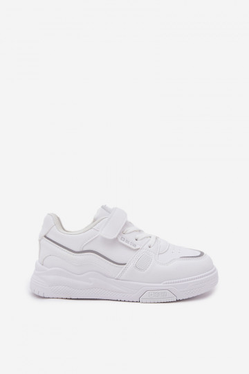 Kinder weiße Sneakers im Stil von Big Star SS374042 mit Klettverschlüssen 2