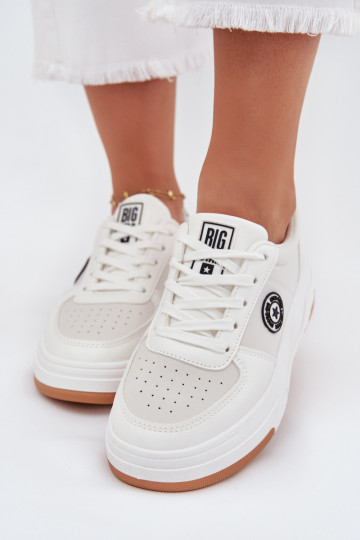 Baskets sportives femmes avec plateforme Big Star RR274572 HI-POLY SYSTEM blanches