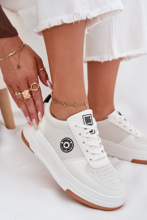 Sneakers Stilvollllschuhe Feminin mit einer Plattform Big Star RR274572 HI-POLY SYSTEM Zueiße Farbe