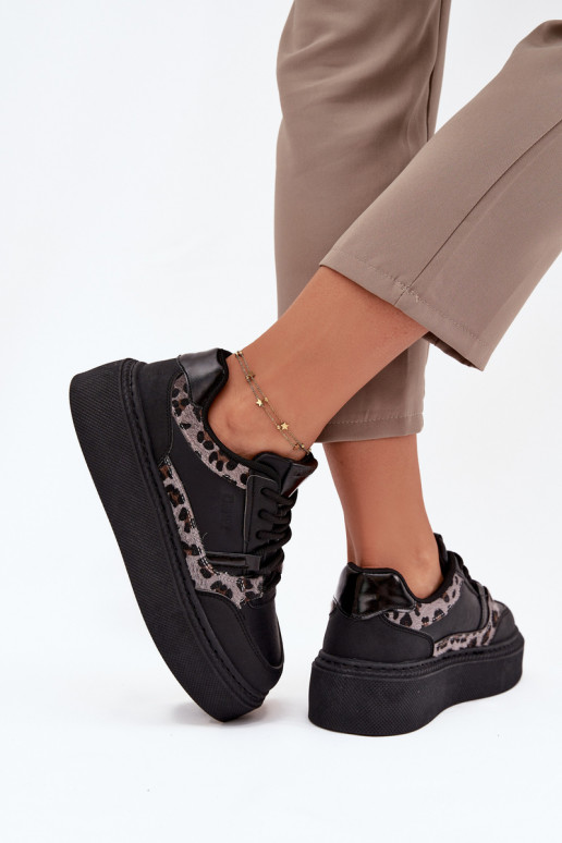 Dames Sneakers model schoenen met platform Big Star SS274358 met luipaardbontpatronen zInart Dames Sneakers model schoenen met platform Big Star SS274358 met luipaardbontpatronen zInart