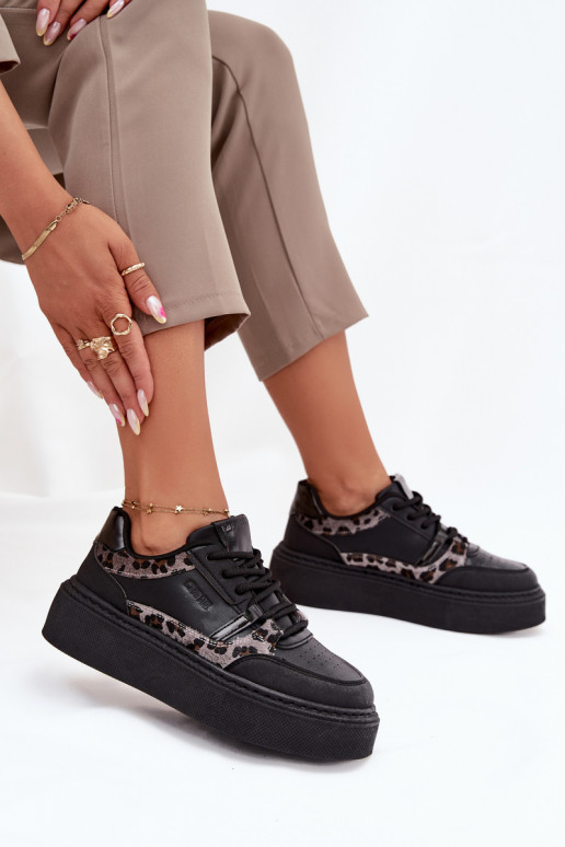Dames Sneakers model schoenen met platform Big Star SS274358 met luipaardbontpatronen zInart Dames Sneakers model schoenen met platform Big Star SS274358 met luipaardbontpatronen zInart