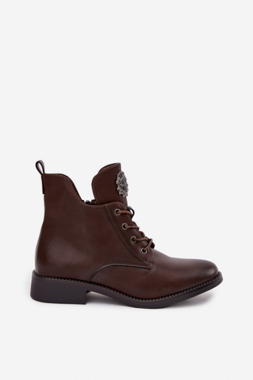 chaussures à talons bas pour femmes avec des talons larges Avec des décorations Detalem réchauffer marron Cylira chaussures à talons bas pour femmes avec des talons larges Avec des décorations Detalem réchauffer marron Cylira