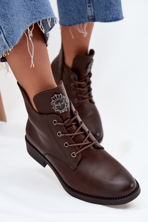 chaussures à talons bas pour femmes avec des talons larges Avec des décorations Detalem réchauffer marron Cylira chaussures à talons bas pour femmes avec des talons larges Avec des décorations Detalem réchauffer marron Cylira