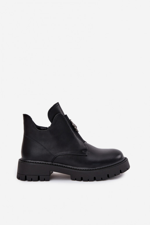 réchauffer chaussures à talons bas pour femmes avec des ornements Au Château couleur noire Lavira réchauffer chaussures à talons bas pour femmes avec des ornements Au Château couleur noire Lavira