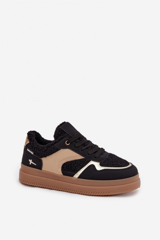 Sneakers Stilvollllschuhe Feminin mit einer Plattform mit Pelzmantel Typu Baranek schZuarze Farbe Frelina Sneakers Stilvollllschuhe Feminin mit einer Plattform mit Pelzmantel Typu Baranek schZuarze Farbe Frelina