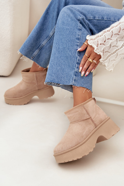 Schneestiefel Damentief Ein überzeugendes Stilvollll sich Zuarm laufen mit Fell innen Khaki-Farbe Es mussvelle