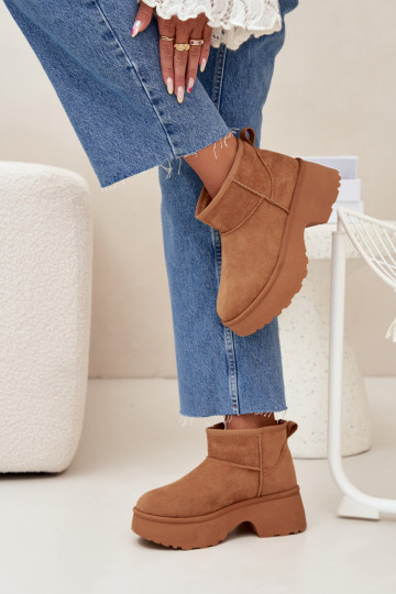 Bottes de neige Le bas des femmes Un modèle convaincant réchauffer avec de la fourrure à l intérieur marron Il fautvelle