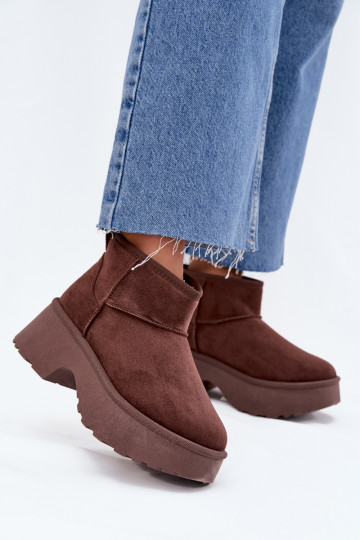 Bottes de neige Le bas des femmes Un modèle convaincant réchauffer avec de la fourrure à l intérieur marron Il fautvelle