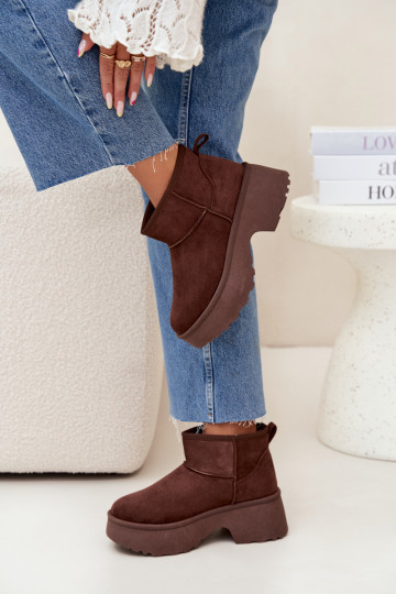 Bottes de neige Le bas des femmes Un modèle convaincant réchauffer avec de la fourrure à l intérieur marron Il fautvelle 2