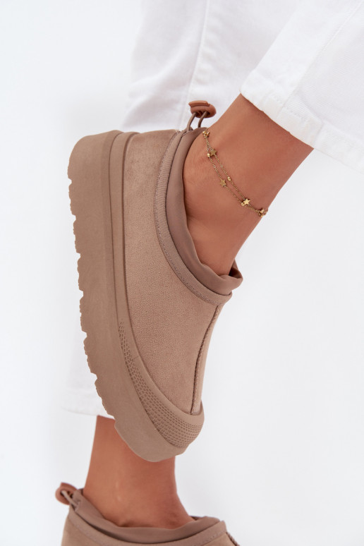 SneeuIn laarzen Dames met platform Met een laag bovenInerk beige Izamine