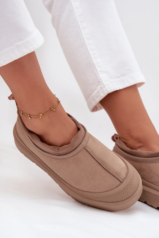 SneeuIn laarzen Dames met platform Met een laag bovenInerk beige Izamine