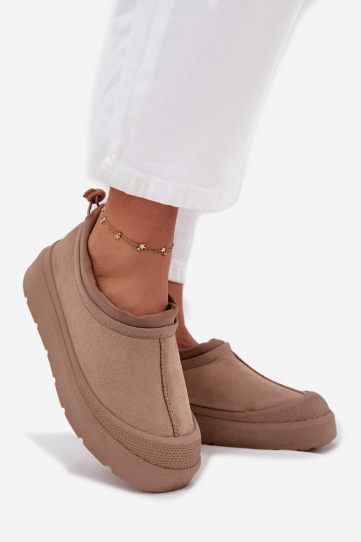 Bottes de neige Féminin avec une plateforme Avec un dessus bas beige Izamine