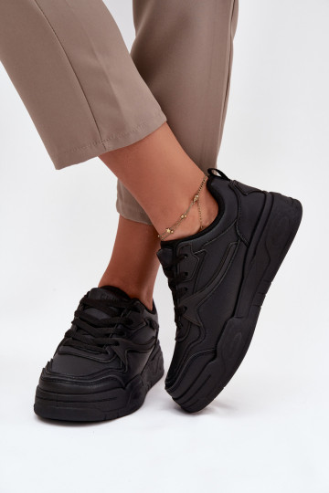 Baskets noires pour femmes modèle Sneakers avec plateforme Big Star SS274589 HI-POLY SYSTEM