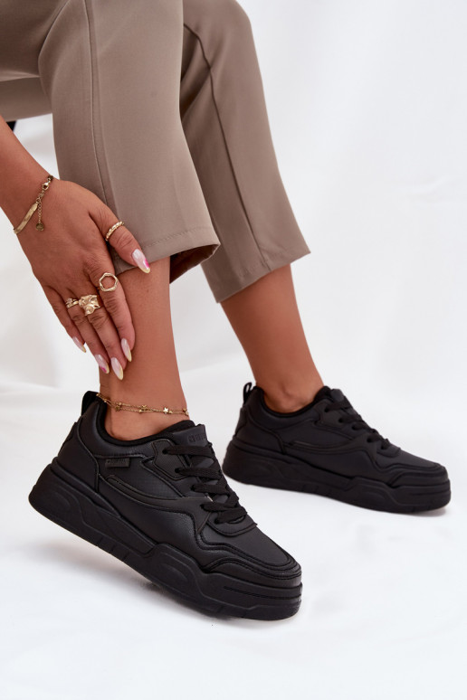 Chaussures modèle baskets Féminin avec une plateforme Big Star SS274589 HI-POLY SYSTEM couleur noire