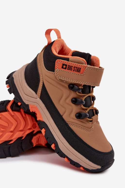 schoenen SneeuIn laarzen Kinderen met zelfklevende bevestigingsmiddelen Big Star SS374012 bruine kleur