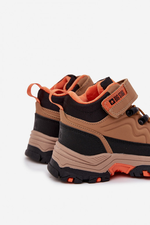 schoenen SneeuIn laarzen Kinderen met zelfklevende bevestigingsmiddelen Big Star SS374012 bruine kleur