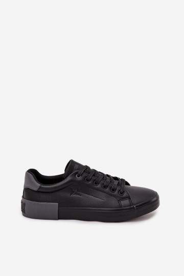 Baskets de loisirs pour hommes en simili cuir "Big Star OO174019" couleur noire 2