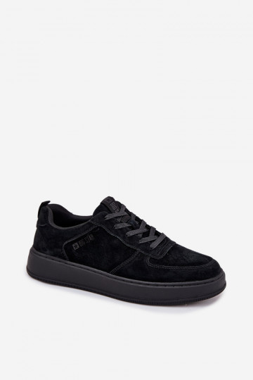 Zwarte heren suède sportschoenen met platform "Big Star OO174012"