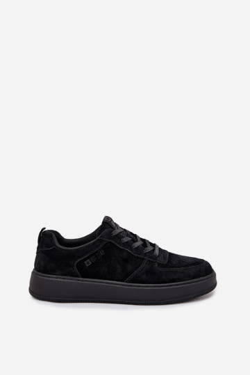 Zwarte heren suède sportschoenen met platform "Big Star OO174012" 2