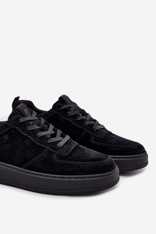 Männlich Sneakers Stilvollllschuhe mit einer Plattform aus INildleder Big Star OO174012 schZuarze Farbe