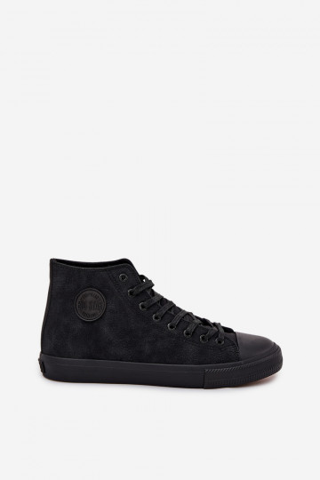 Baskets de loisirs chaudes pour hommes en simili cuir "Big Star OO174247 HI-POLY SYSTEM" couleur noire 2