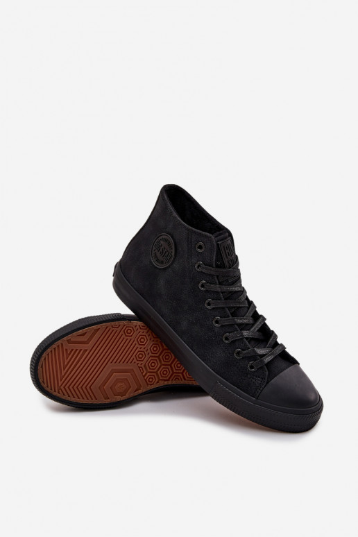 Chaussures décontractées pour hommes réchauffer en cuir écologique Big Star OO174247 HI-POLY SYSTEM couleur noire