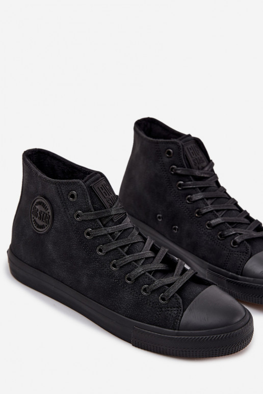 Chaussures décontractées pour hommes réchauffer en cuir écologique Big Star OO174247 HI-POLY SYSTEM couleur noire