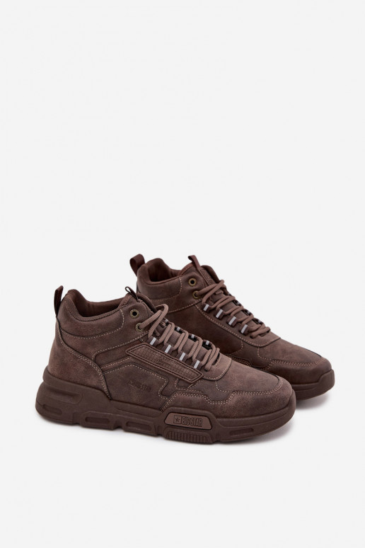 Chaussures modèle baskets Mâle Big Star SS174283 HI-POLY SYSTEM marron foncé