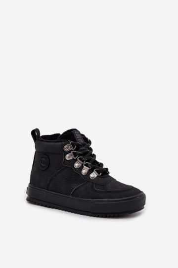 Schwarze warme Kinder-Wanderschuhe "Big Star SS374075"