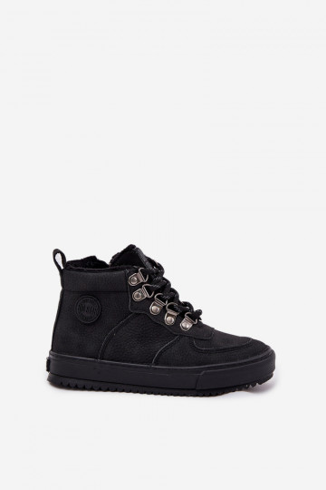 Schwarze warme Kinder-Wanderschuhe "Big Star SS374075" 2